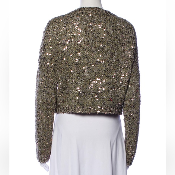 SOLD OUT BRUNELLO CUCINELLI dusty green sequin embellished cardigan - Picture 3 of 6